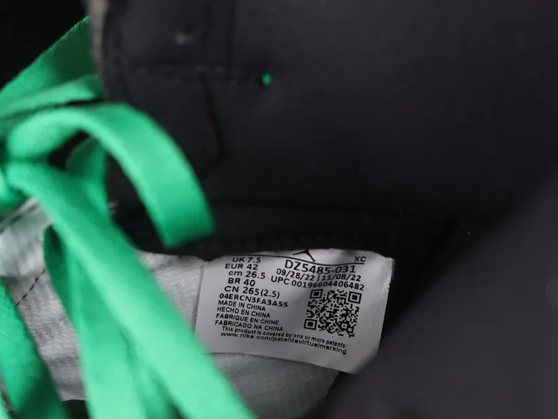All categories Air Jordan Jordan series basketball shoes Air Jordan 1 High L version Air Jordan 1 High OG "Lucky Green" AJ1 Joe 1 Celtics Black Green Toe DZ5485-031